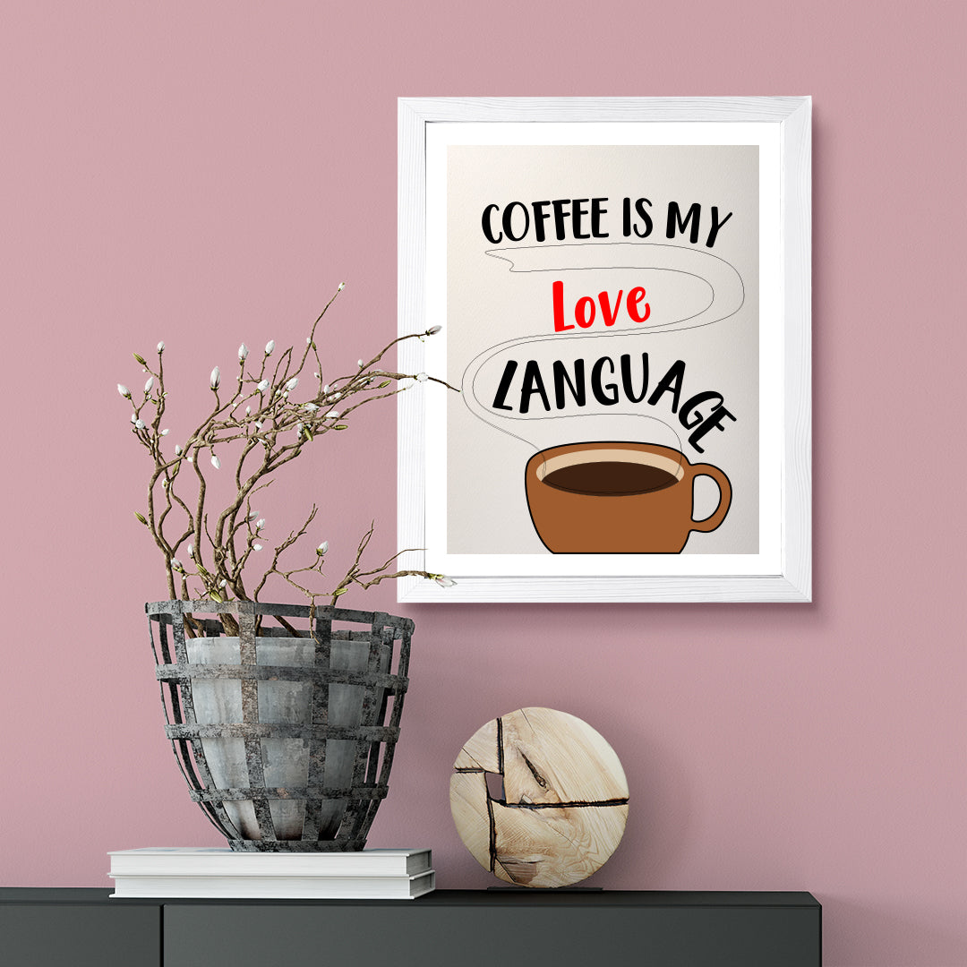 Designs ByLITA Coffee Is My Love Language, Wall Print Art | Retro Coffee Bar Decoration