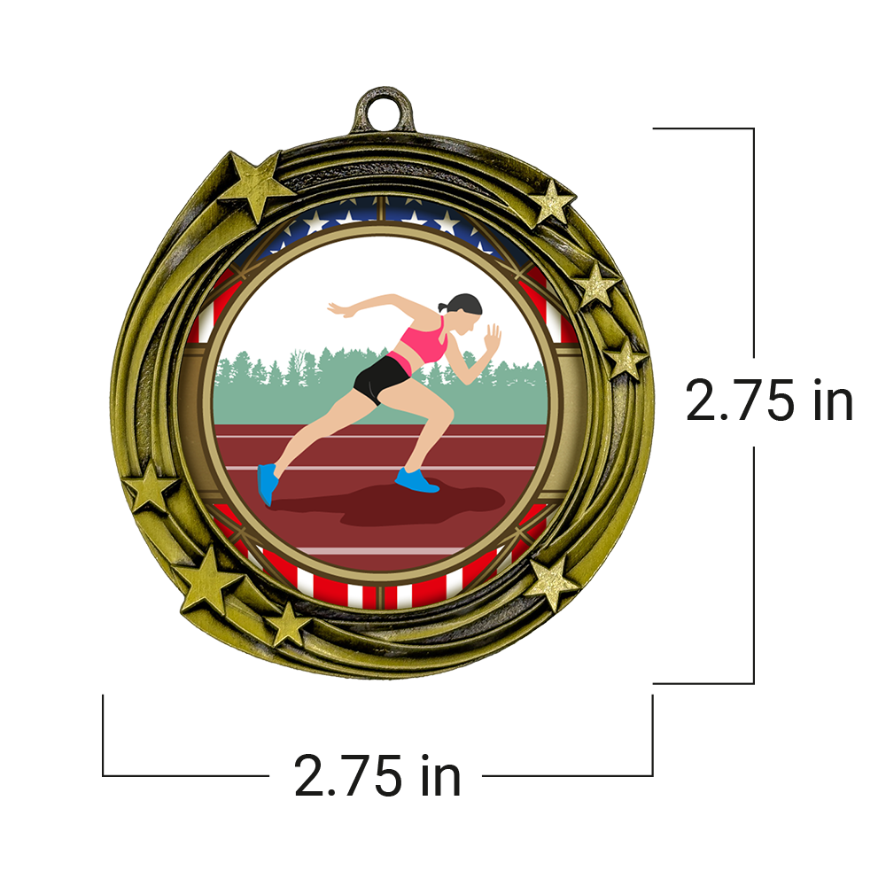 All Quality Stars Design Track and Field Medal (Female) | Competition | High Quality Metal Medal - 1st, 2nd, 3rd Place