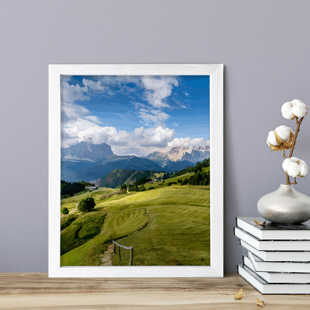 Summer Mountain Valley, Framed Print Sign Easy Installation | Countryside Beauty | Stylish Modern Decoration For The Home and Office