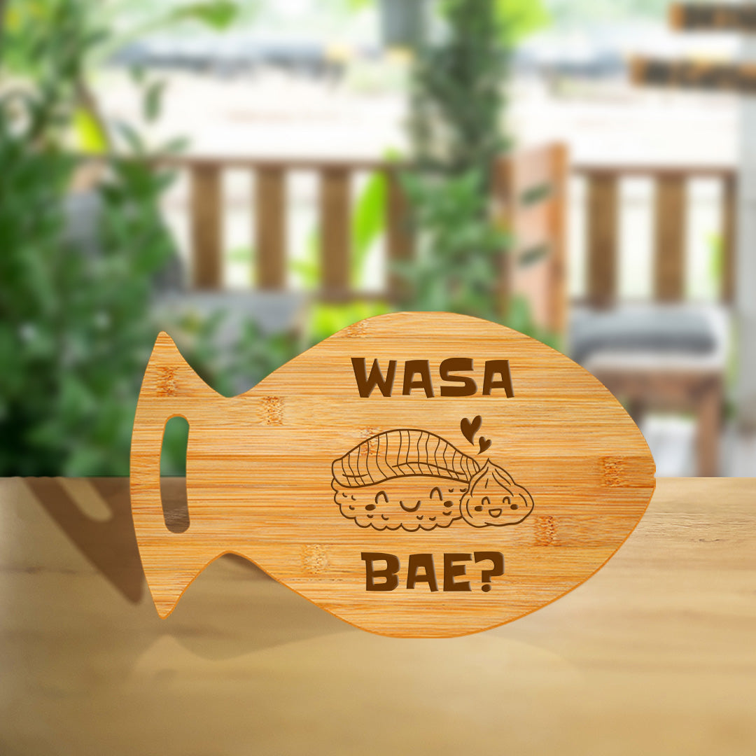 Wasa Bae 14 x 8.5" Fish Shape Cutting Board | Decorative Kitchen Accessory For Sushi Lovers