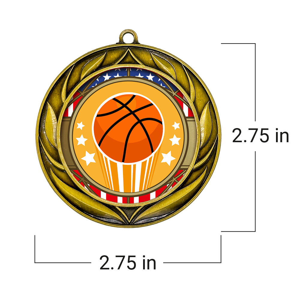 All Quality Wreath Design Basketball Medal | Competition | High Quality Metal Medal - 1st, 2nd, 3rd Place