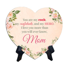 Mother Appreciation Home Decoration Heart Table Sign with Acrylic Stand (6" x 5")