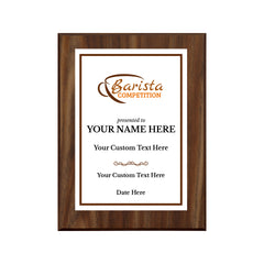 Barista Competition Customizable Award Plaque | Easel Mount Option | Achievement and Recognition Personalizable Plaques