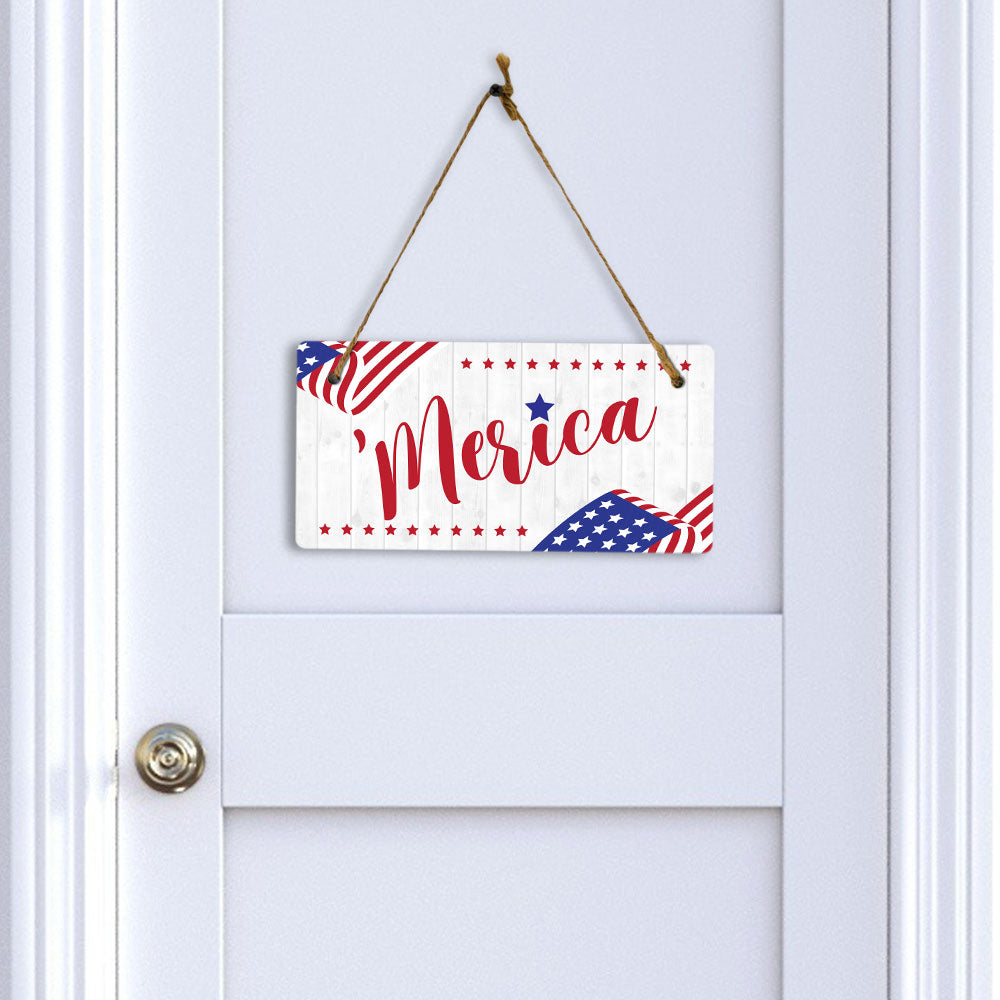 Merica 5x10 Hanging Plus Wall or Door Sign | American Pride