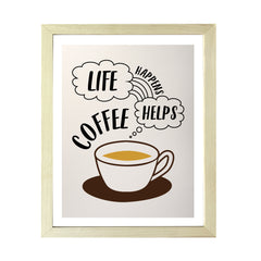 Designs ByLITA Life Happens Coffee Helps, Wall Print Art | Retro Bar Decoration