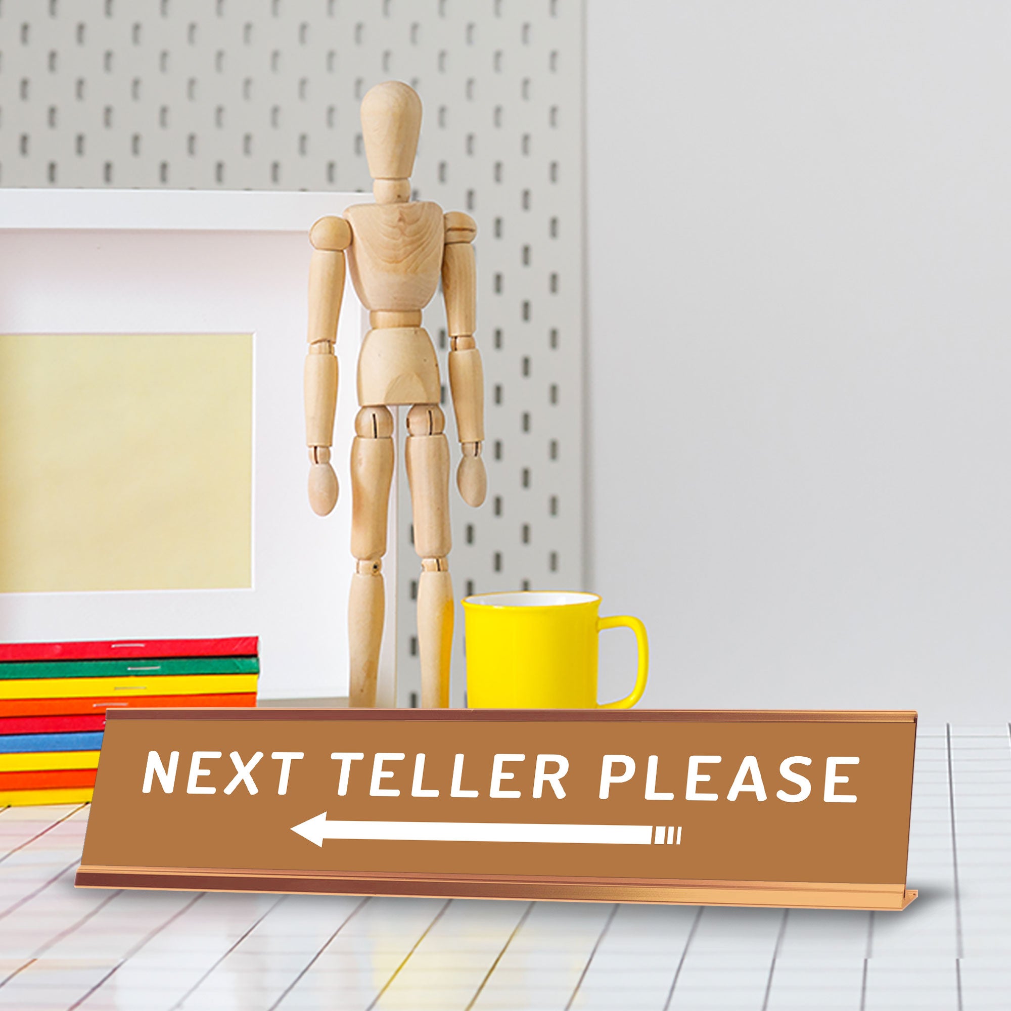 Next Teller Please (Left Arrow) 2 x 10" Desk Sign | Office & Shops