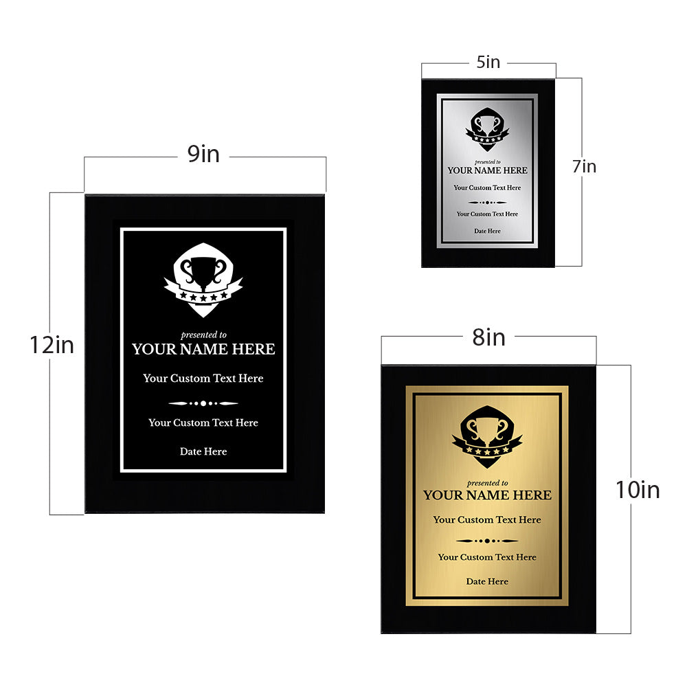 Performance and Recognition Customizable Black Frame Award Plaque | Easel Mount Option | Achievement and Service Personalizable Prize Plaques