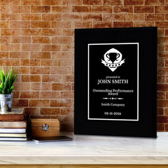 Performance and Recognition Customizable Black Frame Award Plaque | Easel Mount Option | Achievement and Service Personalizable Prize Plaques