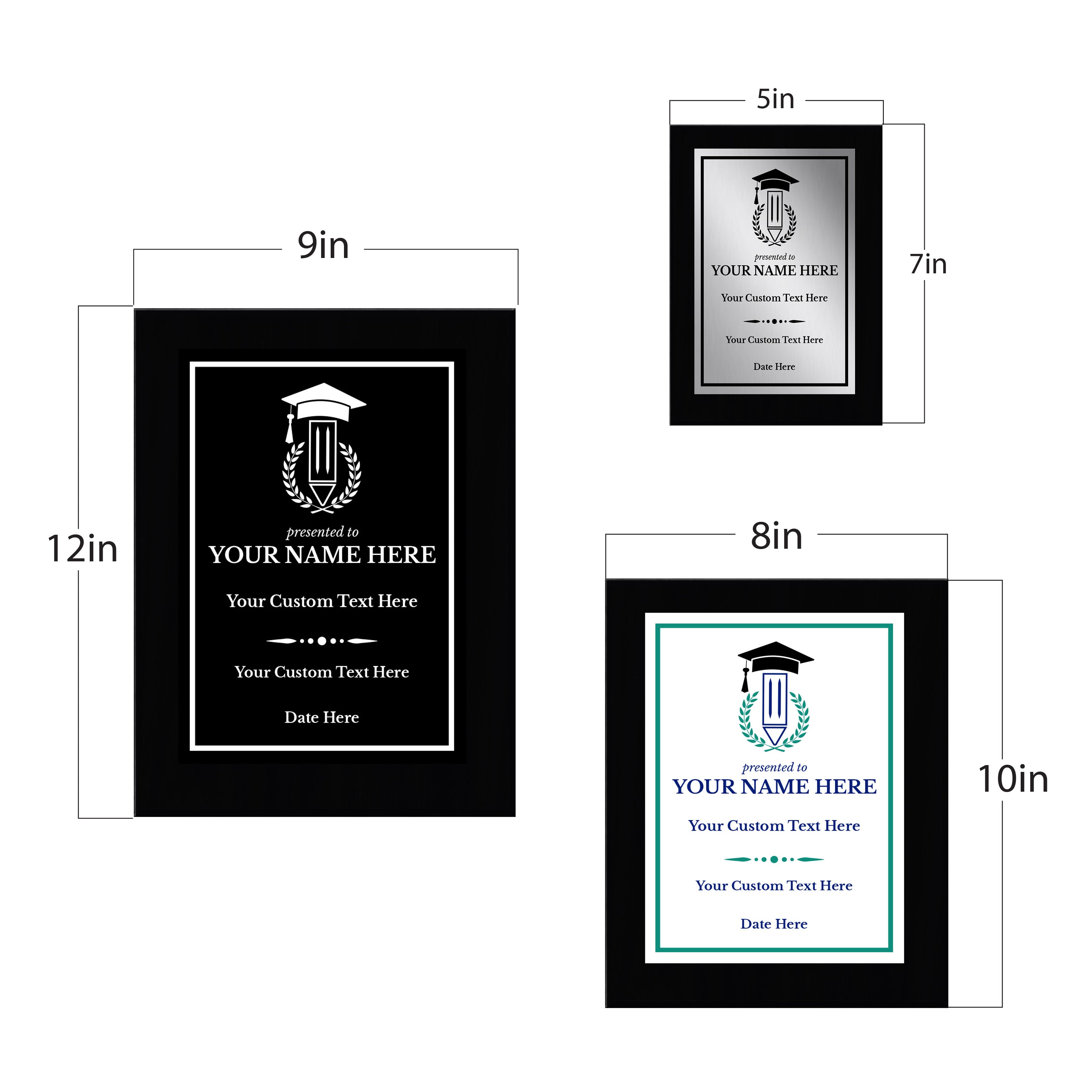 Teacher Recognition Customizable Black Frame Award Plaque | Easel Mount Option | Achievement and Service Personalizable Plaques