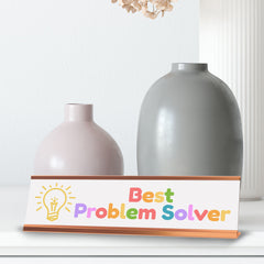 Signs ByLITA Best Problem Solver Award, Gold Frame, Desk Sign (2x8")