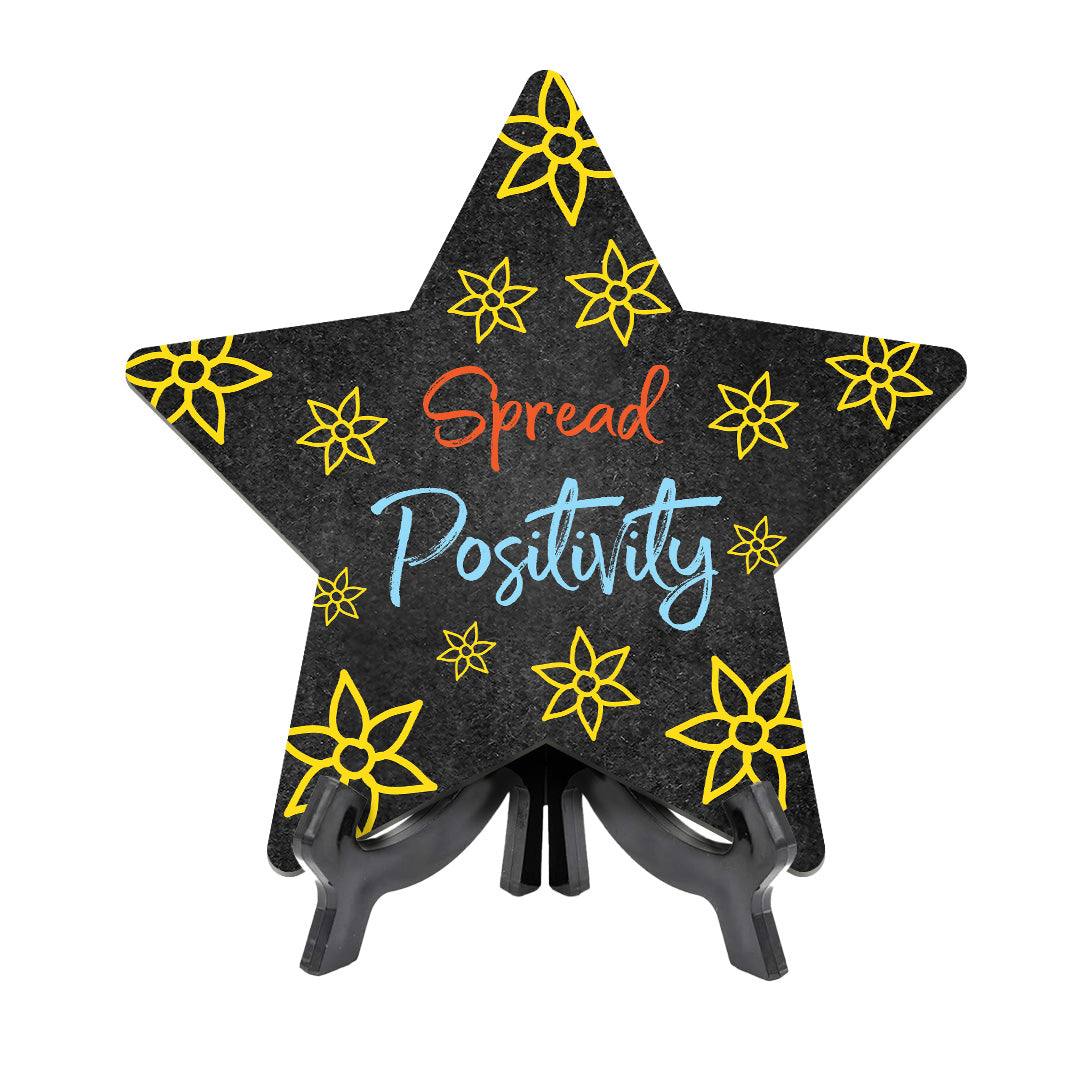 Motivational School Classroom Star Table Sign Premium Sublimated Hardboard | Includes Acrylic Easel Stands | Pre School or Kindergarten| High School | Positive Inspirational Classroom Decor|Inspirational Empowering Teacher Quotes