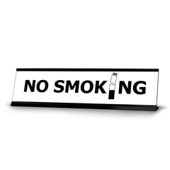 No smoking, BW Black Frame, Desk Sign (2 x 8")