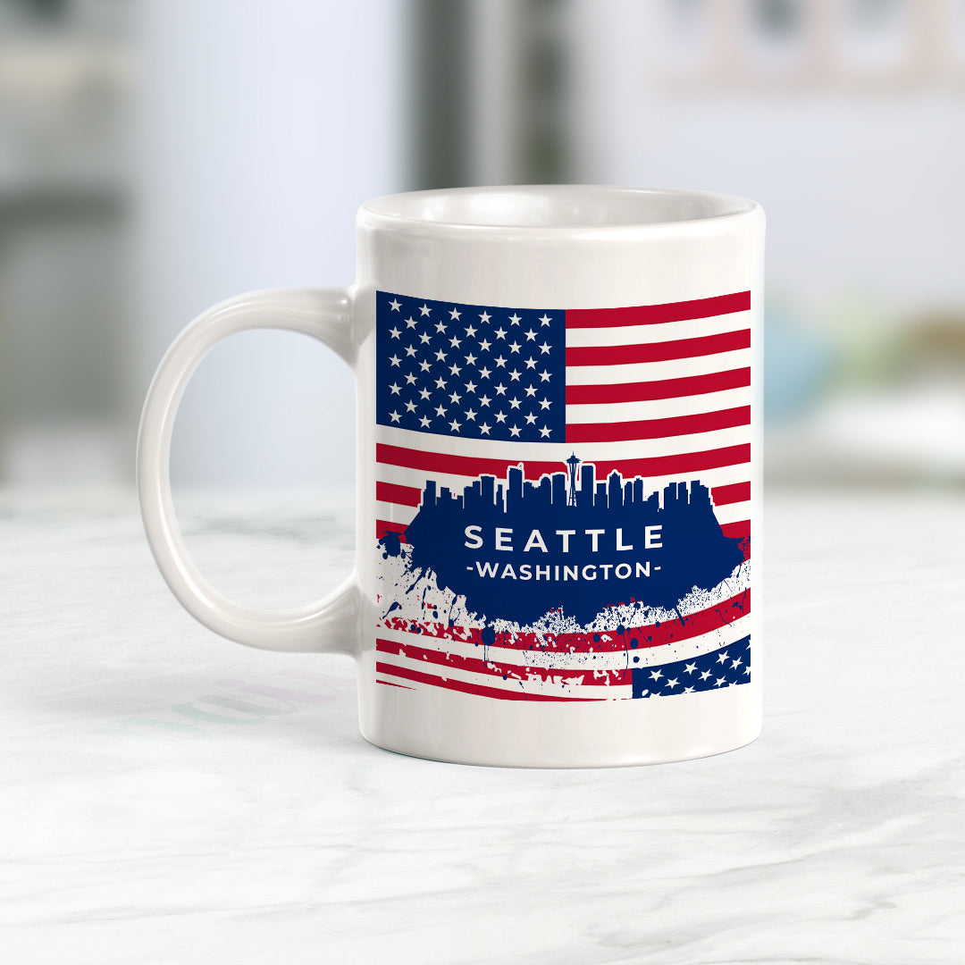 Seattle, Washington 11oz Plastic or Ceramic Mug | Office & Home | American Pride