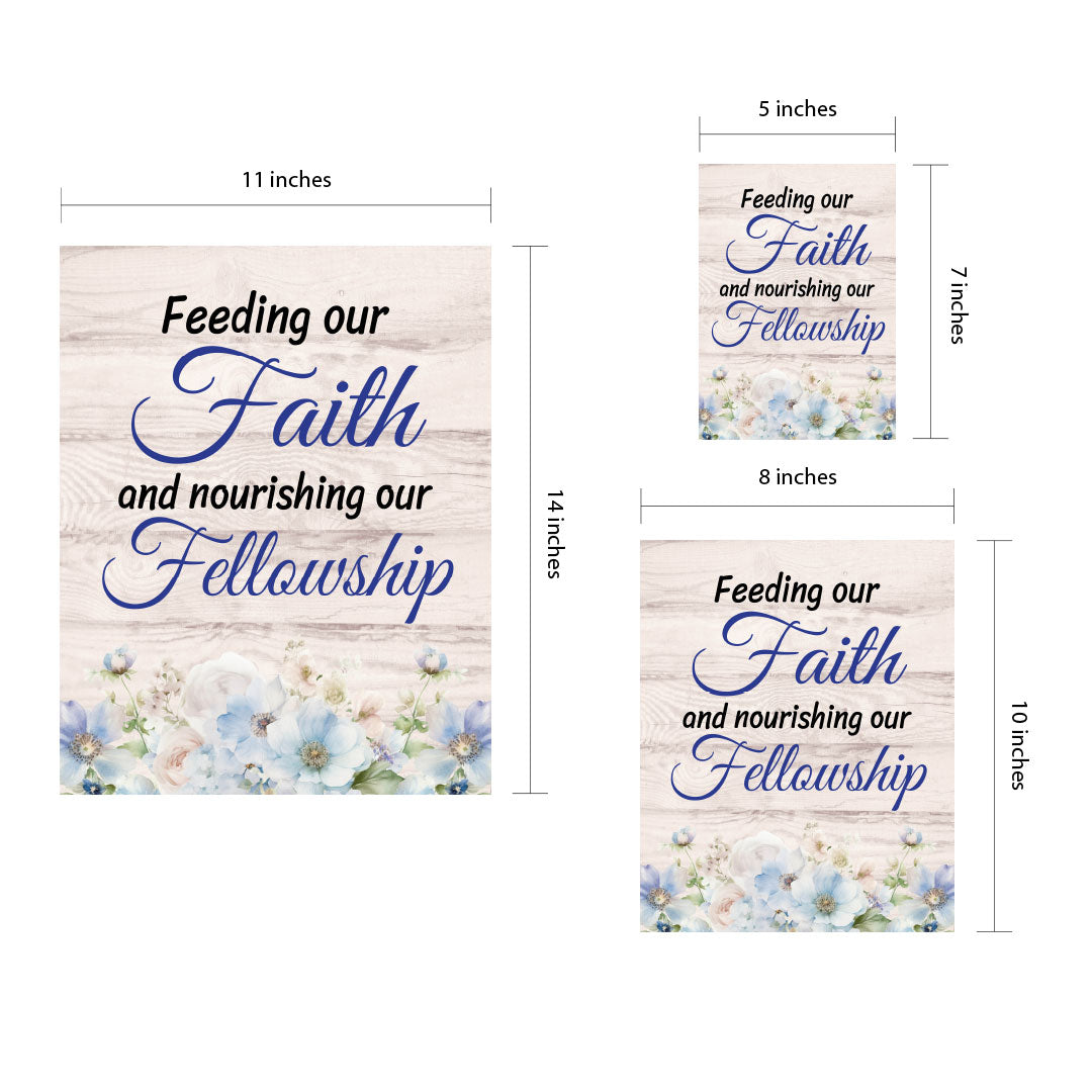 Designs ByLITA Feeding Our Faith And Nourishing Our Fellowship, Framed Wall Art Print | Religious Church & Home Decor