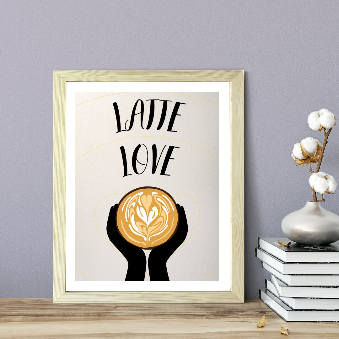 Designs ByLITA Latte Love, Wall Print Art | Retro Coffee Bar Decoration