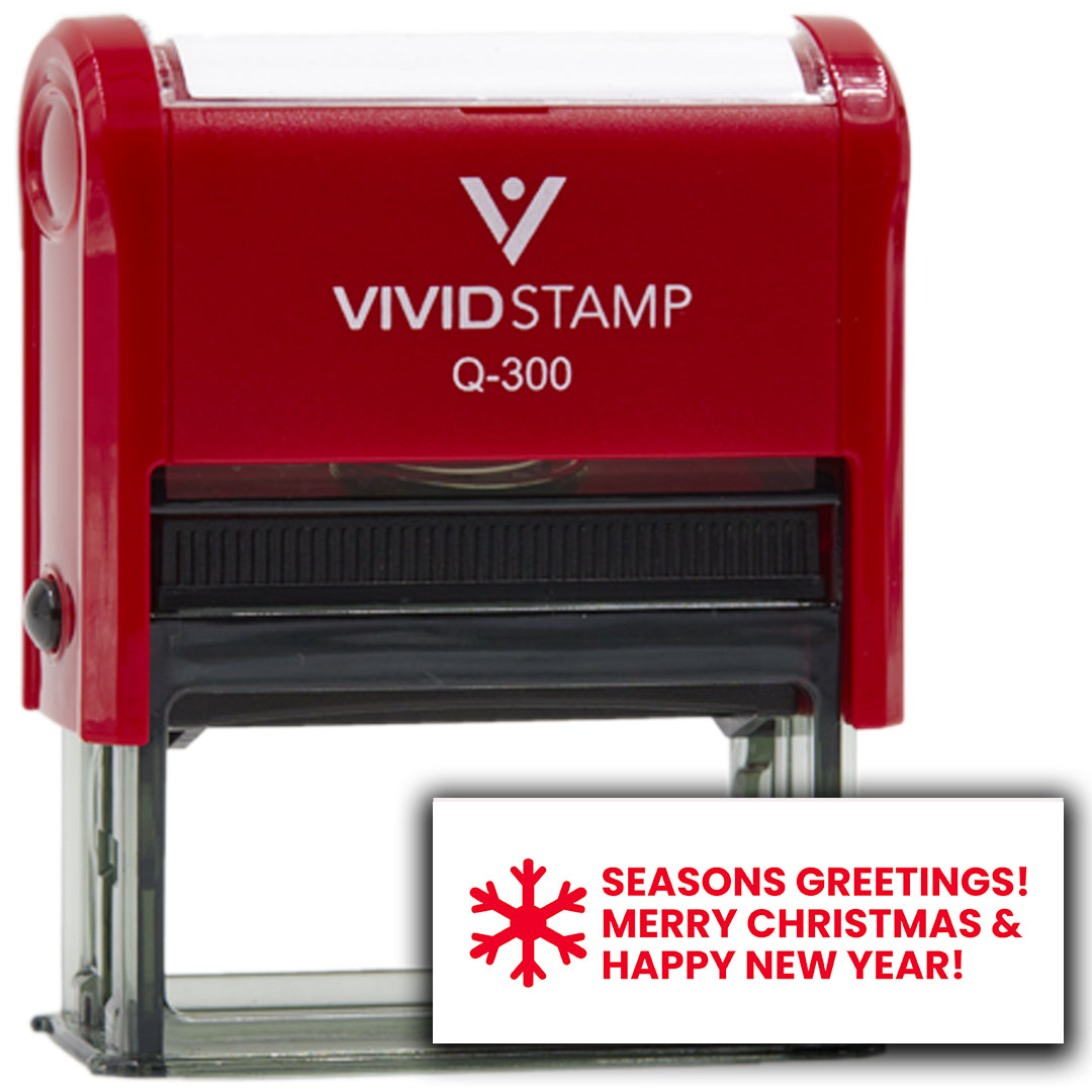 All Quality Seasons Greetings! Merry Christmas and Happy New Year! Self-Inking Rubber Stamp | Christmas Gift Stamp | Festive Season