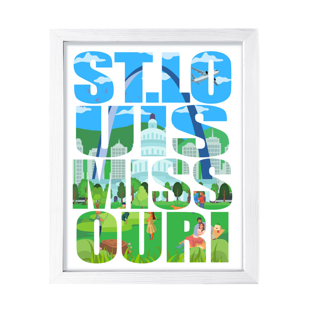 Designs ByLITA St. Louis, Missouri Inspirational, Wall Print Art | American Cities Stylish Home Decoration (Unframed or Framed)