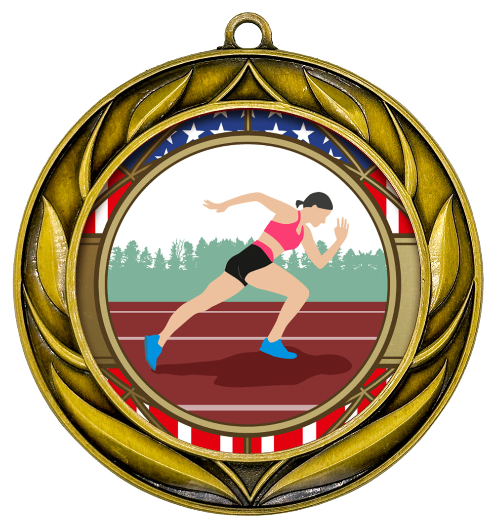 All Quality Wreath Design Track and Field Medal (female) | Competition | High Quality Metal Medal - 1st, 2nd, 3rd Place