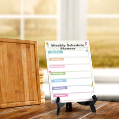 Weekly Schedule Planner Dry Wipe Liquid Chalk Table Sign (6x8") Office And Home Reminders | Personal Schedule | No Pen Included