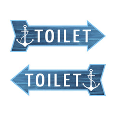 Arrow Shape Toilet 12x4" Wall or Door Sign | Bathroom & Restroom Signage