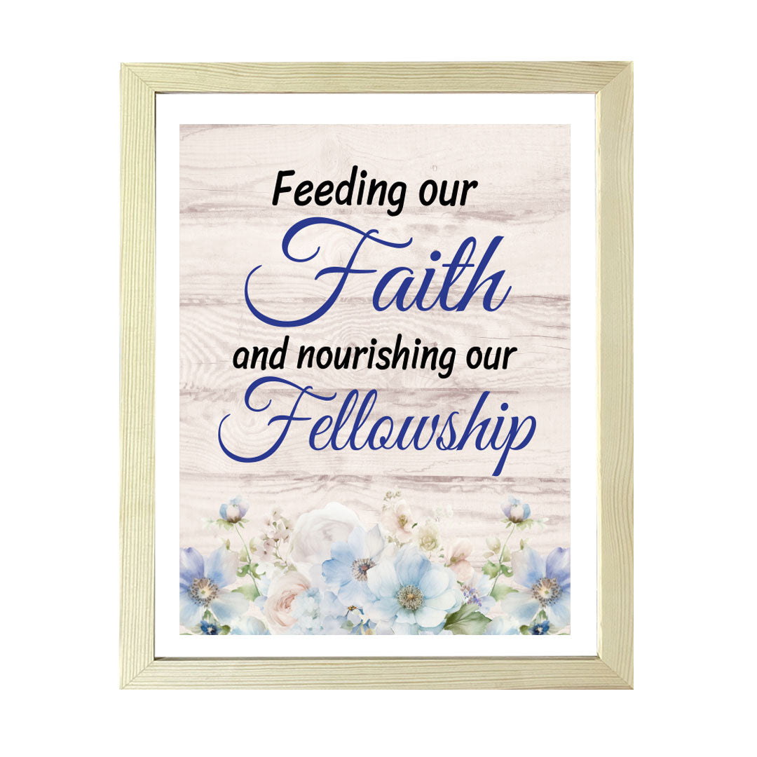 Designs ByLITA Feeding Our Faith And Nourishing Our Fellowship, Framed Wall Art Print | Religious Church & Home Decor