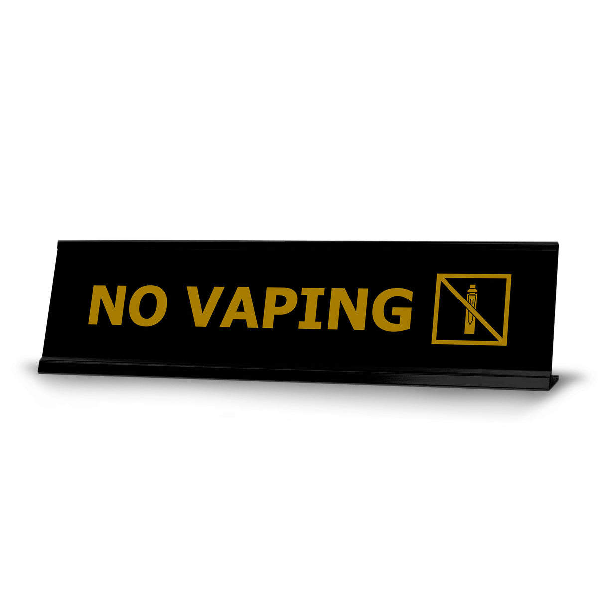 No Vaping, Gold Black Frame, Desk Sign (2x8")