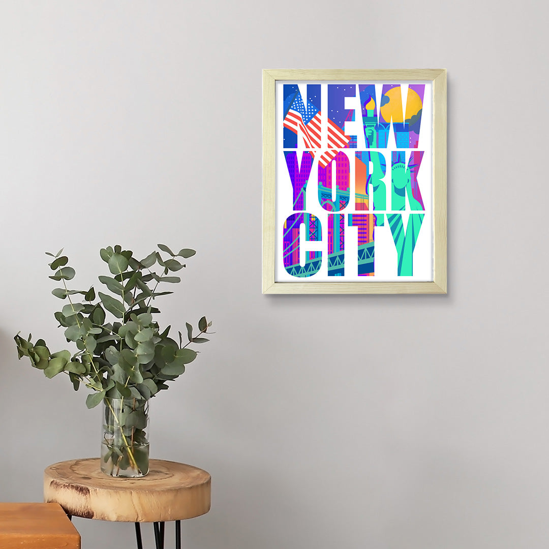 Designs ByLITA New York City Inspirational, Wall Print Art | American Cities Stylish Home Decoration (Unframed or Framed)