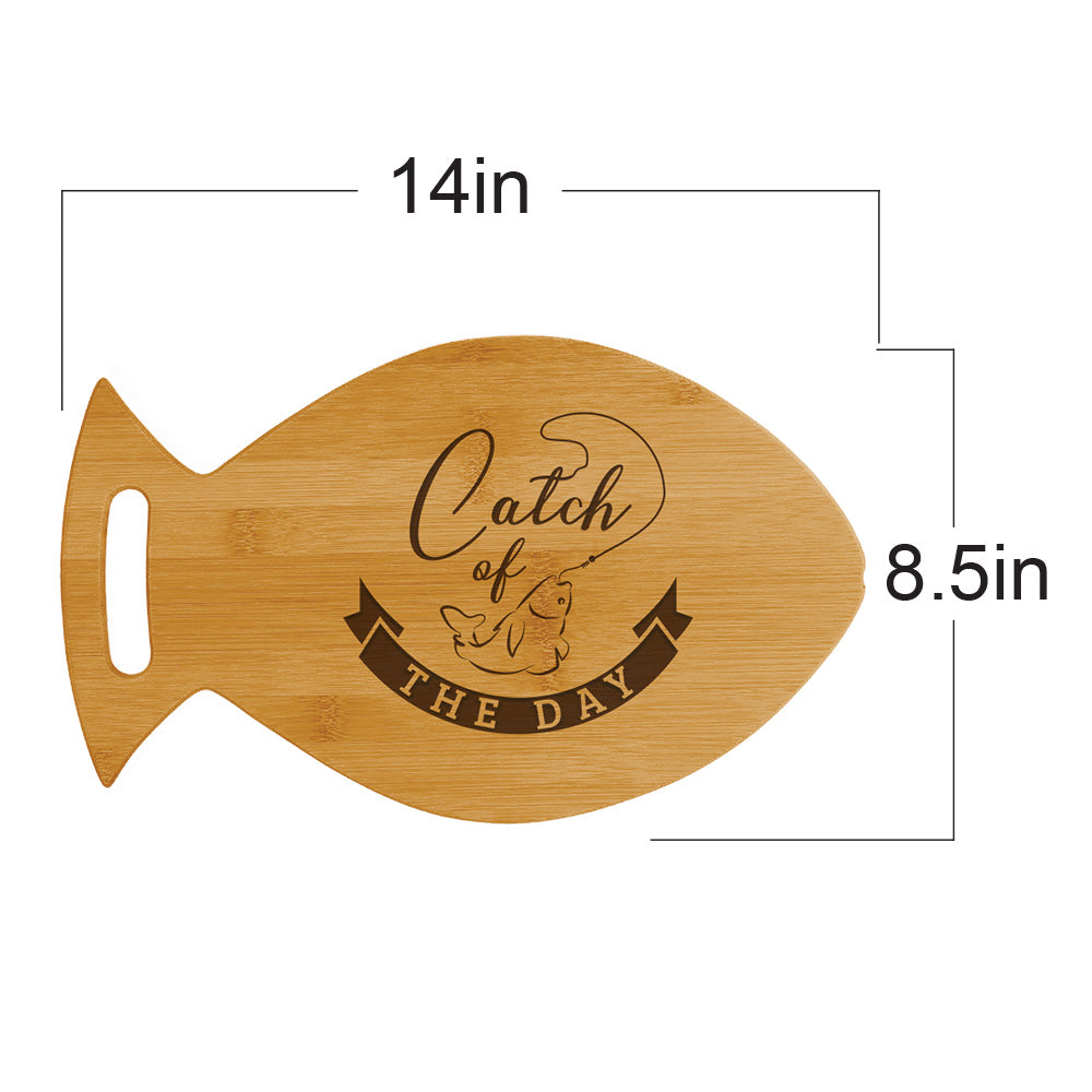 Designs ByLITA Catch of the Day 14 x 8.5" Fish Shape Cutting Board | Kitchen Chopping Board