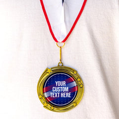 Patriot Custom Personalized Stars Design Medal | Choice of Ribbon | USA Flag Personalized Award