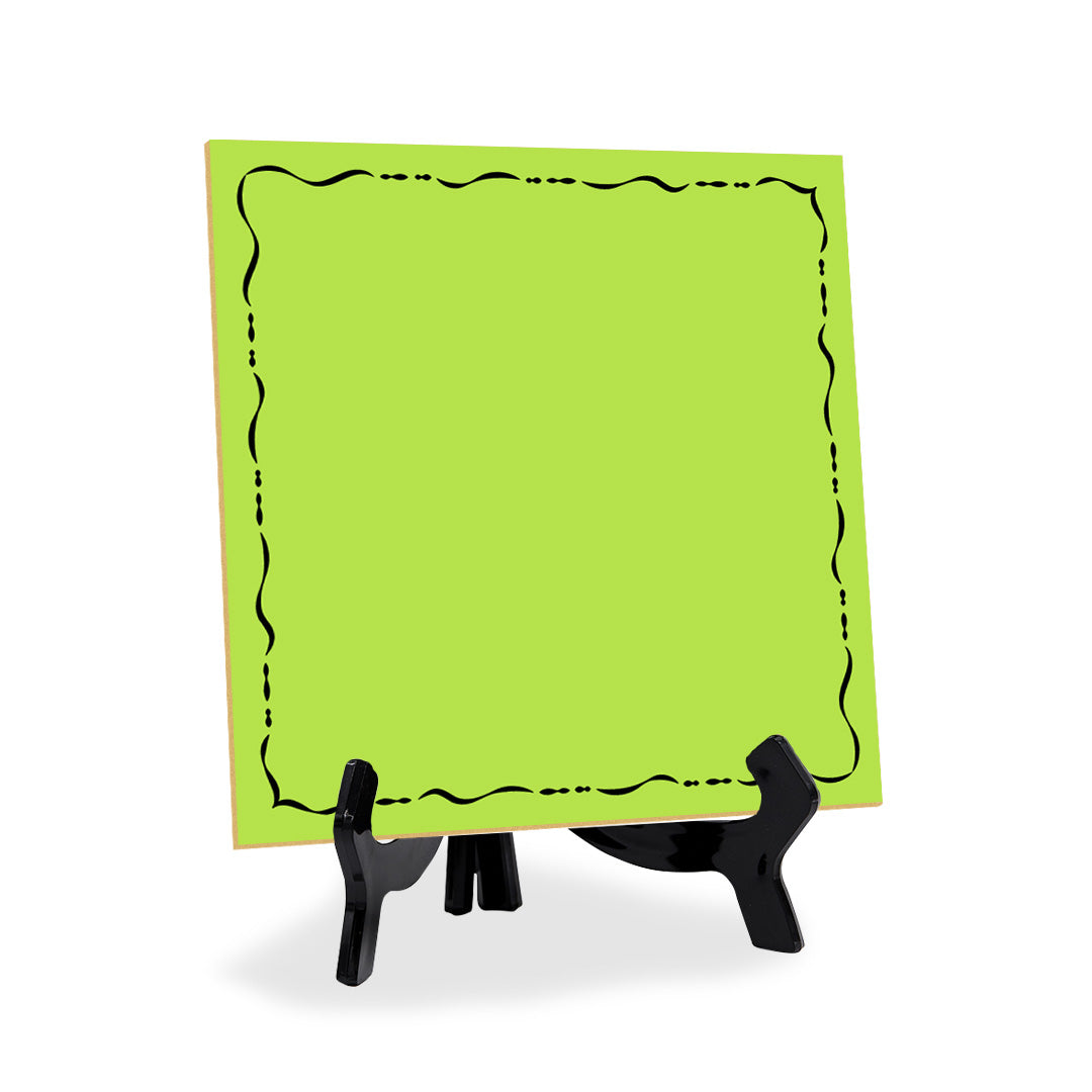 Post-It Note Style MDF Table Signs (5x5” Square) | Dry Wipe to Personalize Your Message| Does Not include Dry Wipe Pen | Black Acrylic Easel for Display