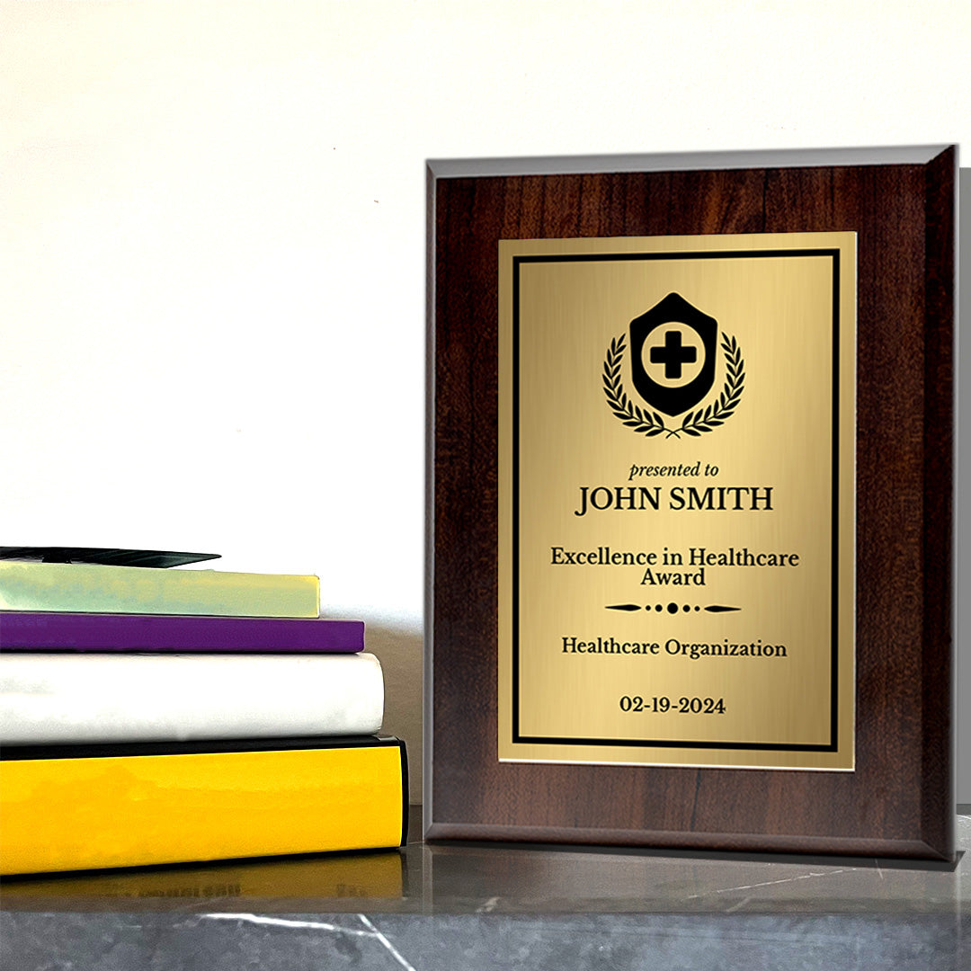 Health Professional Theme Custom Award Plaque |Easel Mount Option | Achievement and Service Personalizable Plaques