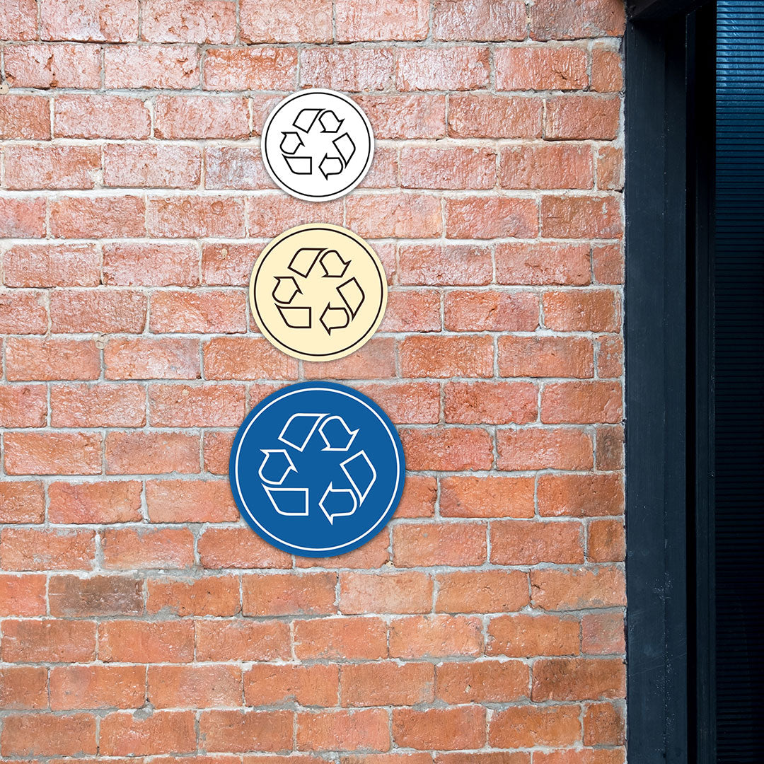 Signs ByLITA Circle Recycling Graphic Door or Wall Sign | Easy Installation | Durable Construction | Promote Health And Safety | Caution Warning Sign for Home, Business and Office Spaces