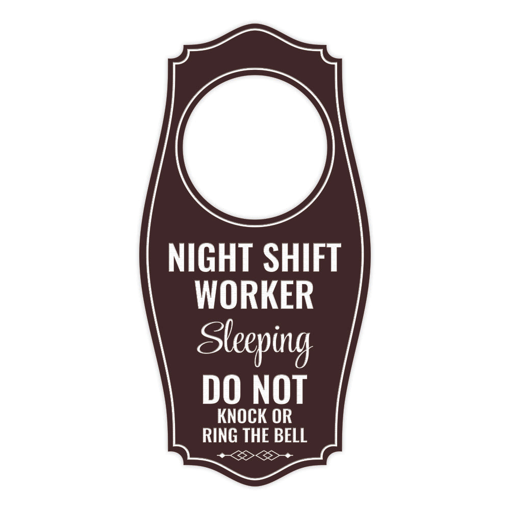 Night Shift Worker Sleeping Do Not Knock Or Ring The Bell Door Hanger | House or Business Door Sign