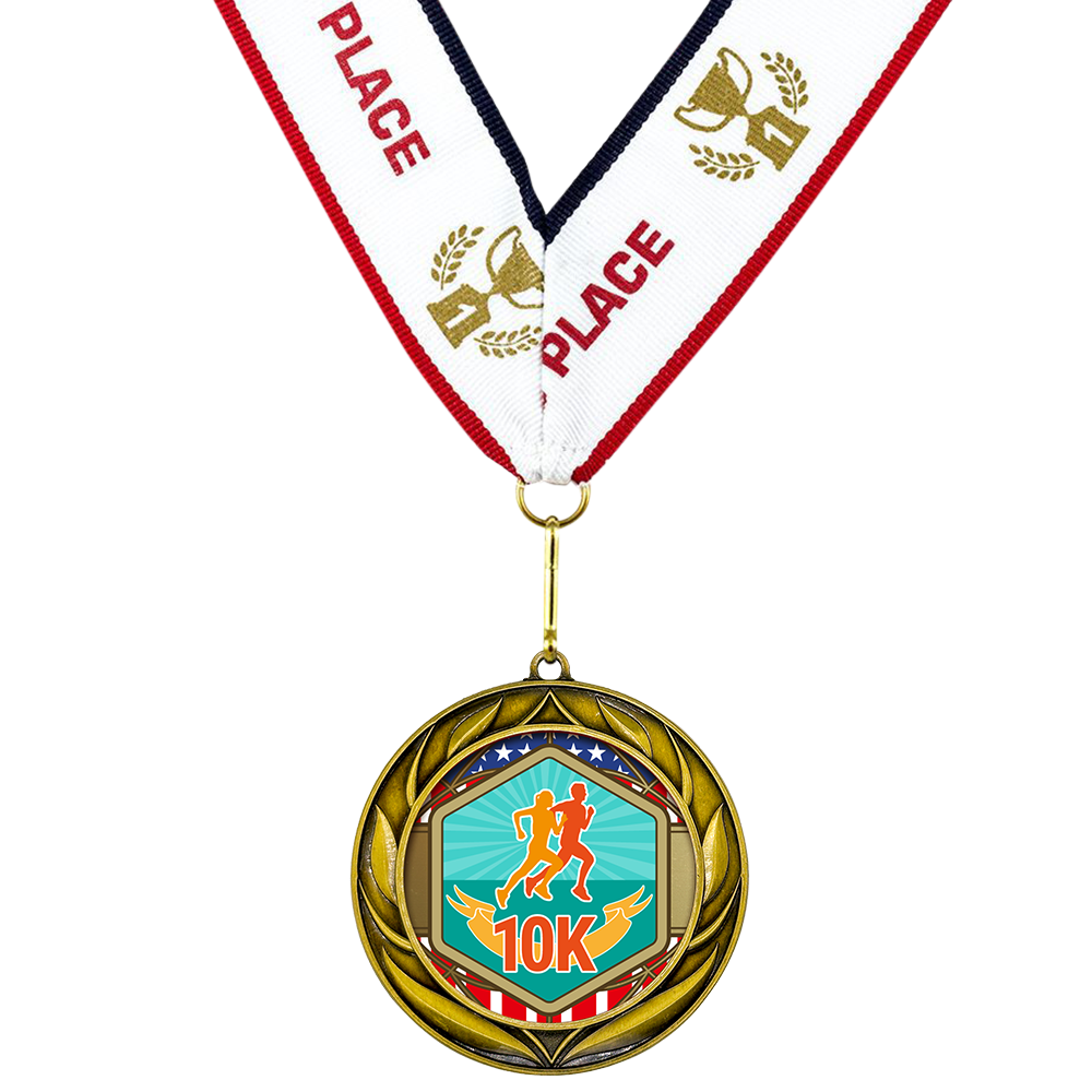 All Quality Wreath Design 10k Medal | Competition | High Quality Metal Medal - 1st, 2nd, 3rd Place