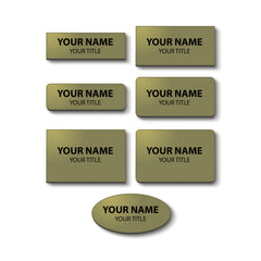 Plastic Blank Name Badge (Brushed Gold)