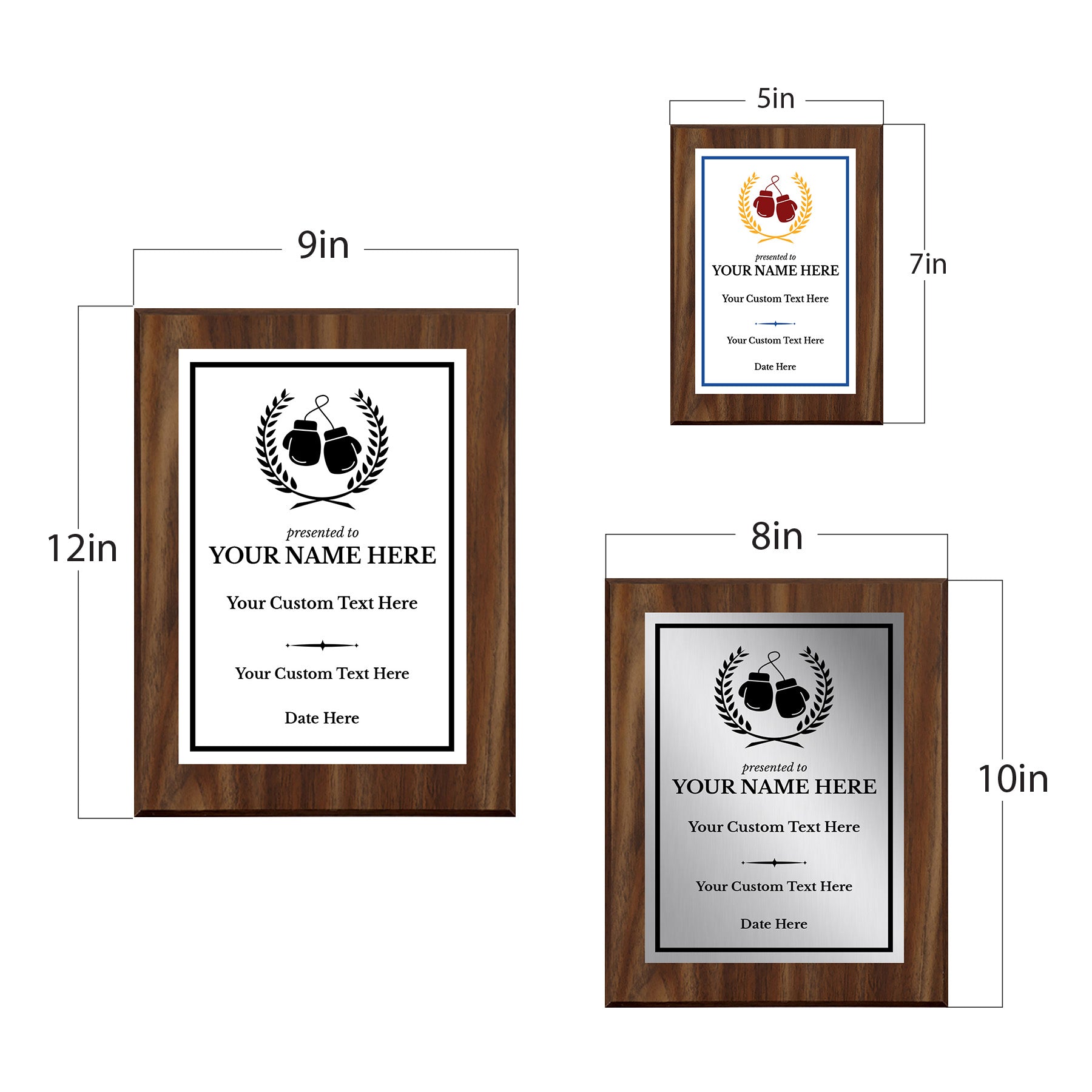 Boxing Customizable Wooden Award Plaque | Easel Mount Option | Achievement and Recognition Personalizable Plaques