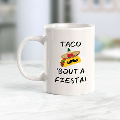 Designs ByLITA Taco 'bout a Fiesta! 11oz Plastic or Ceramic Coffee Mug Elegance | Great Novelty Gift | High Quality Sublimation | Mexican Pride