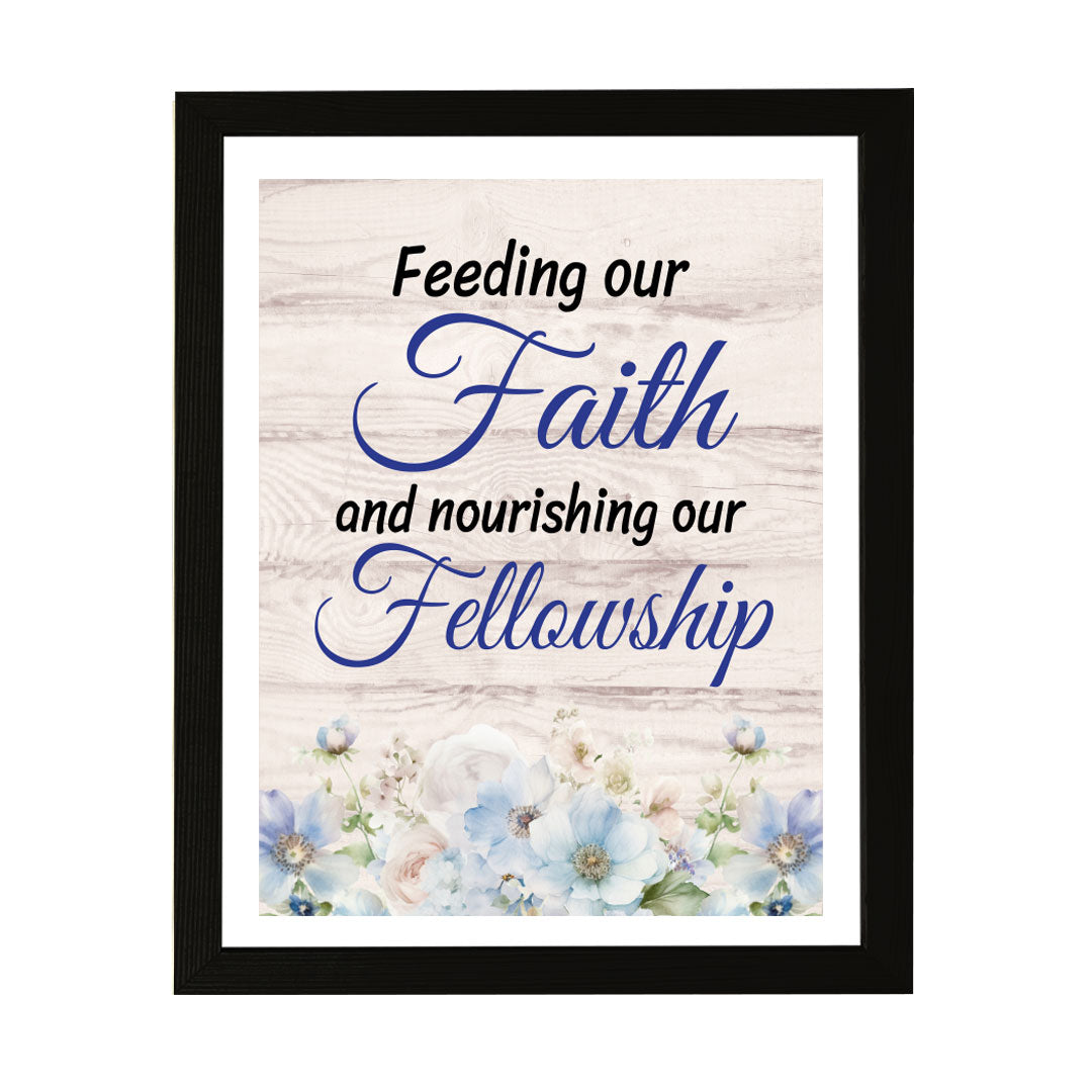 Designs ByLITA Feeding Our Faith And Nourishing Our Fellowship, Framed Wall Art Print | Religious Church & Home Decor