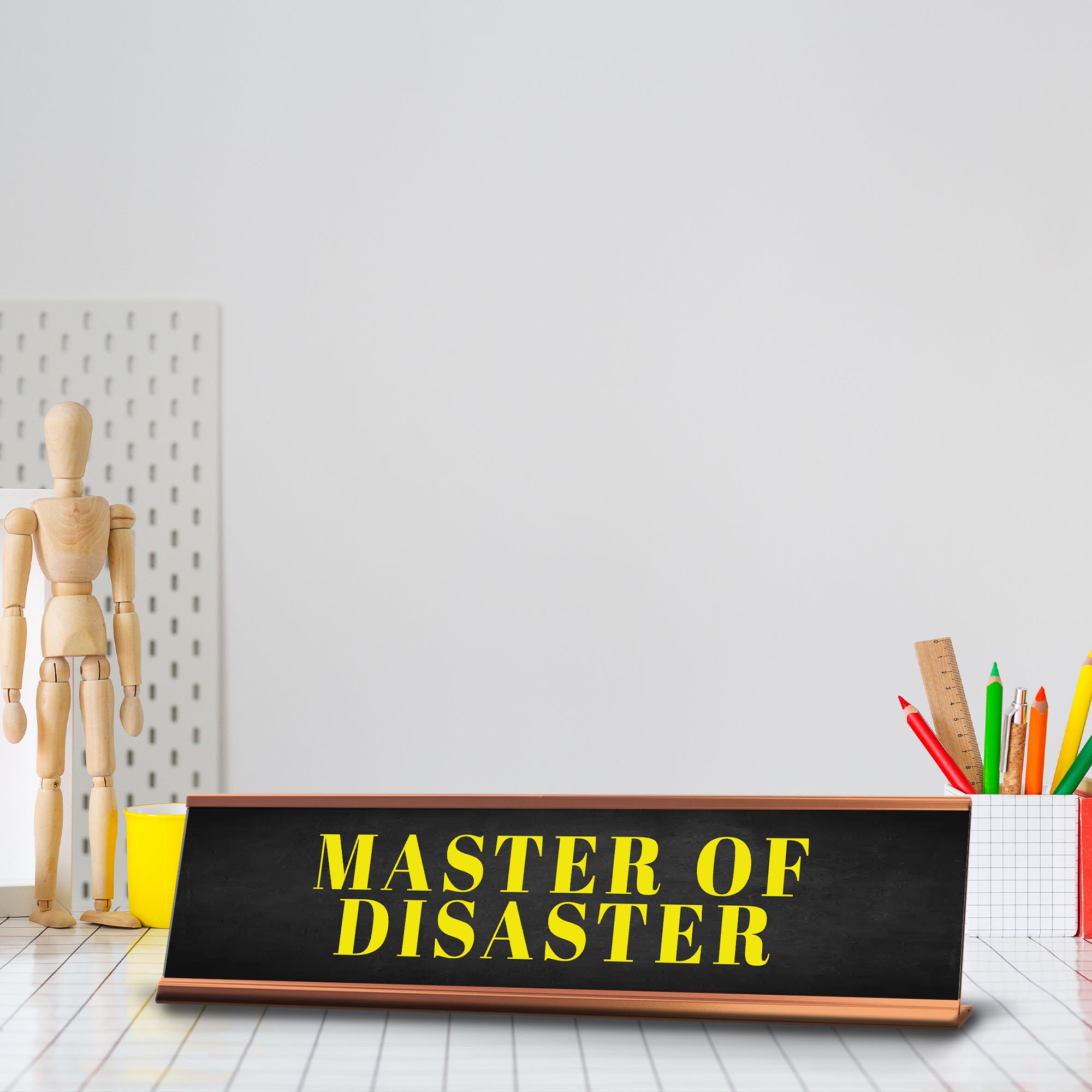 Master Of Disaster Desk Sign (2x10") | Funny Office Decor