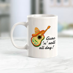 Designs ByLITA Guac 'n' roll all day! 11oz Plastic or Ceramic Coffee Mug Elegance | Great Novelty Gift | High Quality Sublimation | Mexican Pride