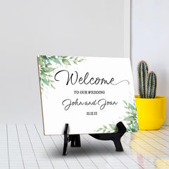 Signs ByLITA Custom Personalized Welcome Table Sign (8" x 6") Floral Background | Write Your Own Message | Design Your Sign…