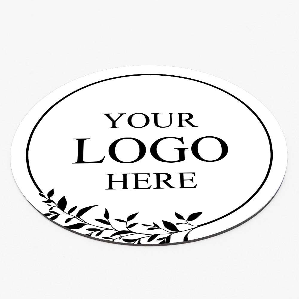 Customizable (8 x 8") Circle Mouse Pad - White Background - Add Your Logo, Message, or Custom Text