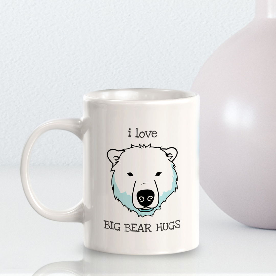 I love big bear hugs 11oz Plastic/Ceramic Coffee Mug | Funny Animal Mugs