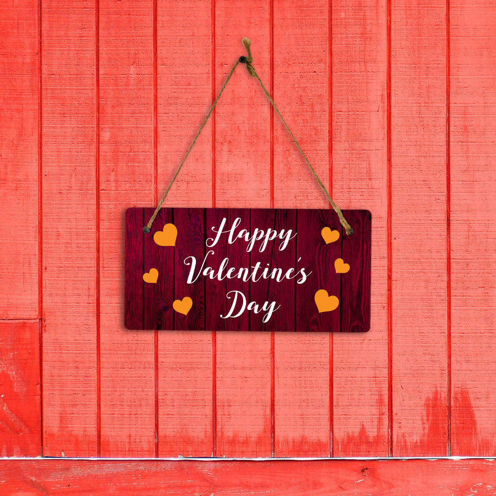 Happy Valentine's Day 10x5 Hanging Plus Wall or Door Sign | Family Home Decor