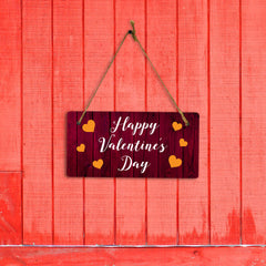 Happy Valentine's Day 10x5 Hanging Plus Wall or Door Sign | Family Home Decor