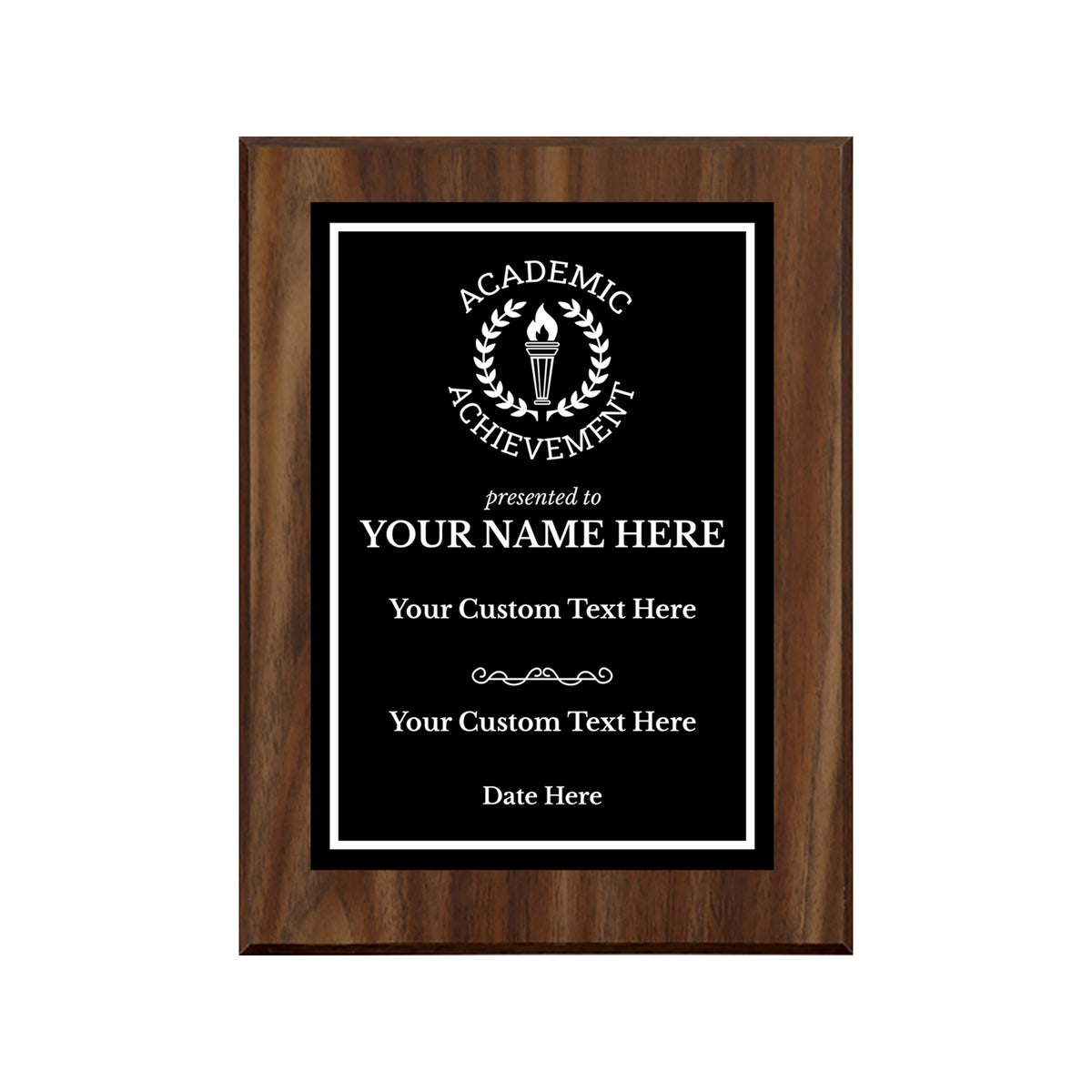 Academic Achievement Customizable Award Plaque |Easel Mount Option | Recognition of Achievement and Service Personalizable Plaques