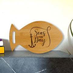 Designs ByLITA Seas The Day 14 x 8.5" Fish Shape Cutting Board | Kitchen Chopping Board