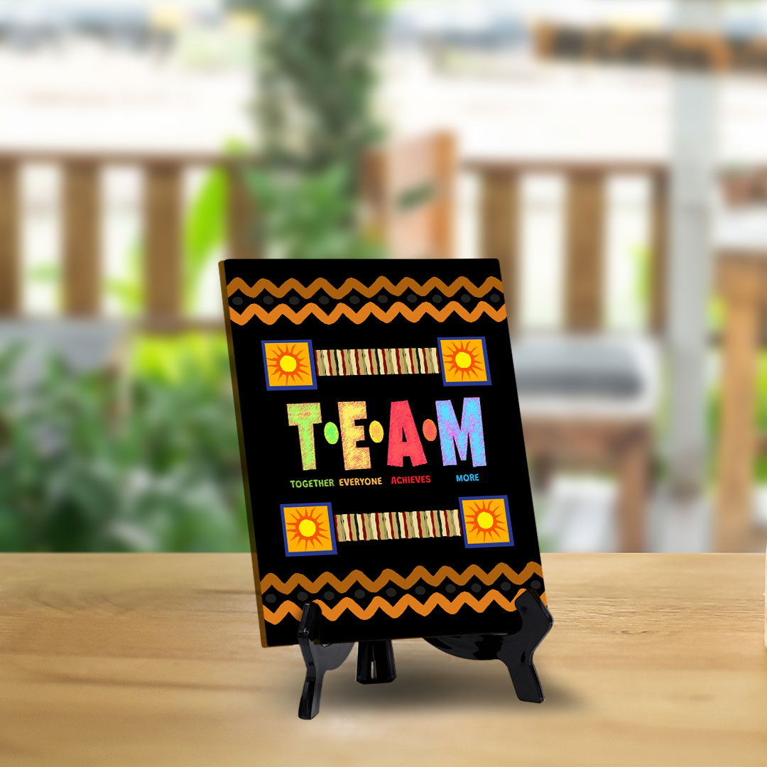 Team Together Everyone Achieves More Table Sign with Acrylic Stand (6x8“) | Classroom & Home Decor