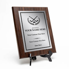 Ice Hockey Customizable Wooden Award Plaque | Easel Mount Option | Achievement and Recognition Personalizable Plaques