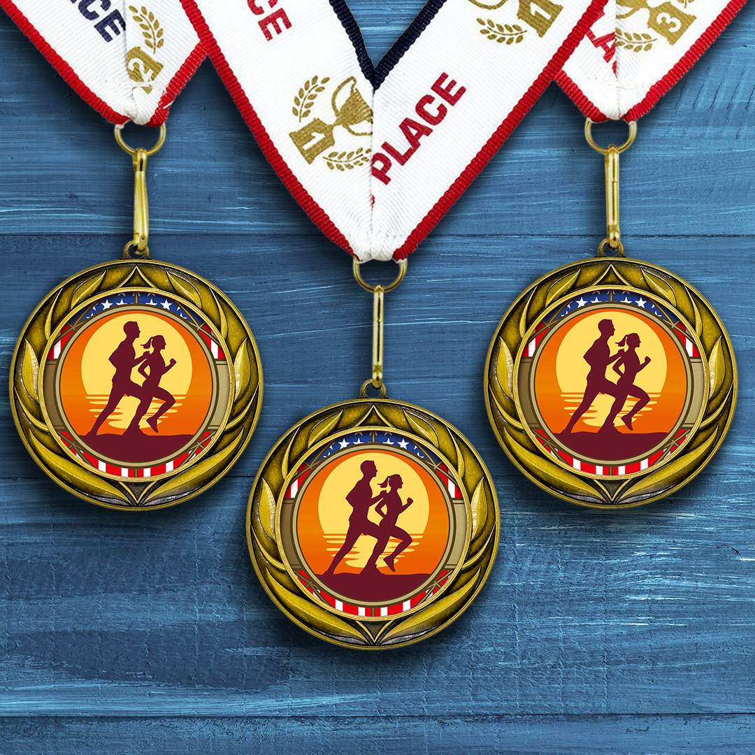 All Quality Wreath Design Running Medal | Competition | High Quality Metal Medal - 1st, 2nd, 3rd Place